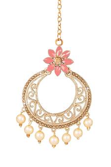 Pink diamond maang-tikka