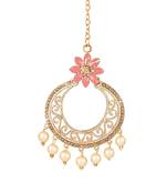 Pink diamond maang-tikka