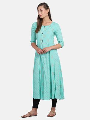 Sea Green Printed Dress 6