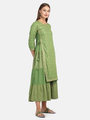 Green Printed Kurta 6