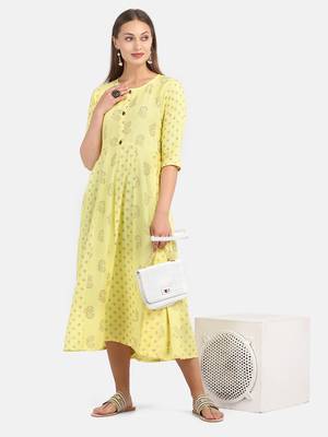 Yellow Printed Dress 8