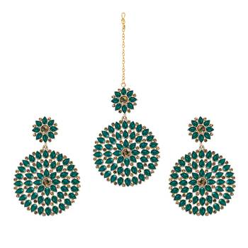Green diamond maang-tikka 1