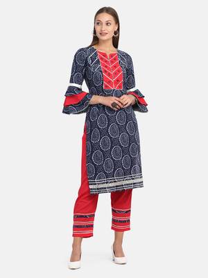 Indigo Printed Kurta With Pant 5