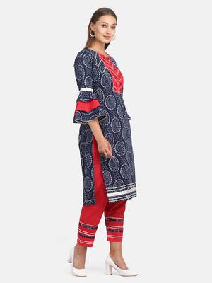 Indigo Printed Kurta With Pant 6
