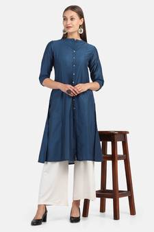 BLUE SOLID KURTA
