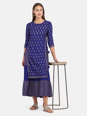 Royal Blue Printed Kurta 1