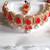  Red Crystal Oval Shape Stone  Choker Necklace with Stud Earrings Jewellery Set for Women