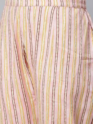Peach printed rayon cotton-kurtis with Palazzos 3