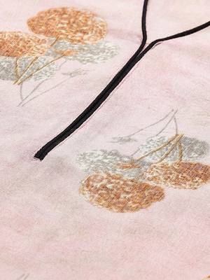 Peach printed rayon cotton-kurtis with Palazzos 4