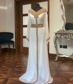 Royal Dubai Moroccan Kaftan Georgette African Attire Bridesmaid Abaya Long Maxi Dresses