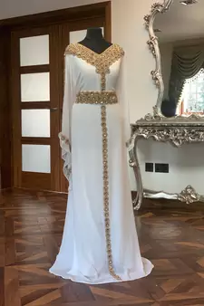 Royal Dubai Moroccan Kaftan Georgette African Attire Bridesmaid Abaya Long Maxi Dresses