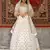 White sequins embroidered net semi-stitched lehenga for wedding