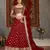 Red sequins embroidered net semi-stitched lehenga for wedding