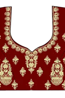 Maroon embroidered velvet semi stitched lehenga
