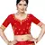 Red embroidered silk semi stitched lehenga