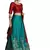 Green woven silk semi stitched lehenga