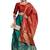 Green woven silk semi stitched lehenga