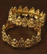 Matte Finished Pearl Embellished Temple Bangles BD438