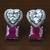 Rhodium Plated Ruby Embellished American Diamond Earrings 216ED528