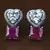 Rhodium Plated Ruby Embellished American Diamond Earrings 216ED528