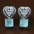 Rhodium Plated Mint Stone Embellished American Diamond Earrings 216ED529