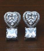 Rhodium Plated AAA CZ Embellished American Diamond Earrings 216ED530