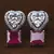 Rose Gold Plated Ruby Embellished American Diamond Earrings 216ED534