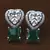 Rose Gold Plated Emerald Embellished American Diamond Earrings 216ED535