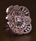 Rose Gold Plated Adjustable American Diamond Finger Ring FR26