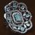 Rhodium Plated Mint Stone Embellished Adjustable American Diamond Finger Ring FR36