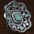 Rhodium Plated Mint Stone Embellished Adjustable American Diamond Finger Ring FR36