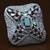 Rhodium Plated Mint Stone Embellished Adjustable American Diamond Finger Ring FR38