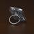 Rhodium Plated Mint Stone Embellished Adjustable American Diamond Finger Ring FR38