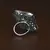 Rhodium Plated Mint Stone Embellished Adjustable American Diamond Finger Ring FR38