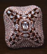 Rose Gold Plated Adjustable American Diamond Finger Ring FR42