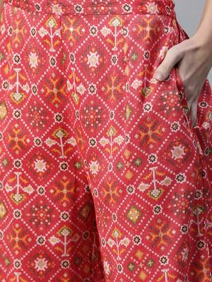 Pink printed rayon cotton-kurtis With Palazzos 3
