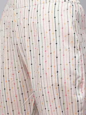 Orange printed rayon cotton-kurtis With Palazzos 2