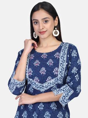 Indigo Handblock Printed Kurta 6