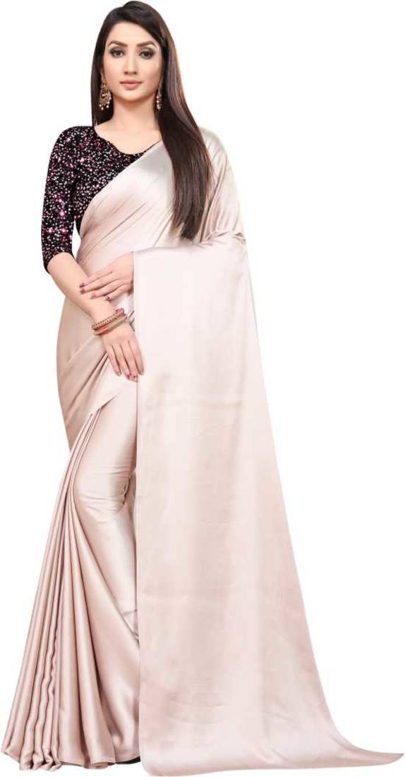 Awesome Satin Silk Saree With Unstitched Blouse