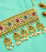 multicolor Traditinal Gold Plated Alloy Necklace