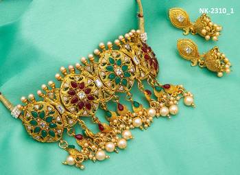 multicolor Traditinal Gold Plated Alloy Necklace 1