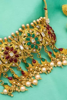 multicolor Traditinal Gold Plated Alloy Necklace