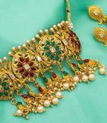 multicolor Traditinal Gold Plated Alloy Necklace