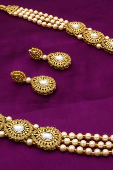 multicolor Traditinal Gold Plated Alloy Necklace