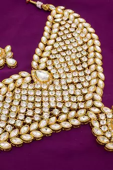 multicolor Traditinal Gold Plated Alloy Necklace