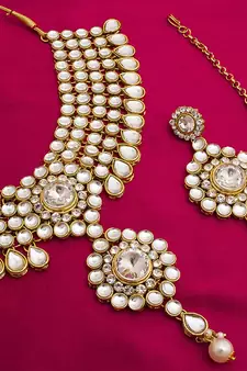 multicolor Traditinal Gold Plated Alloy Necklace