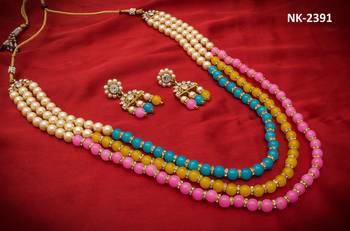 multicolor Traditinal Gold Plated Alloy Necklace 1