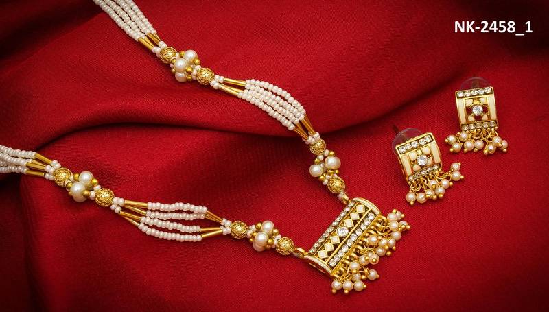 multicolor Traditinal Gold Plated Alloy Necklace