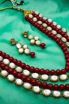 multicolor Traditinal Gold Plated Alloy Necklace