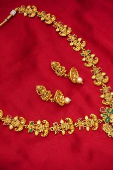 multicolor Traditinal Gold Plated Alloy Necklace